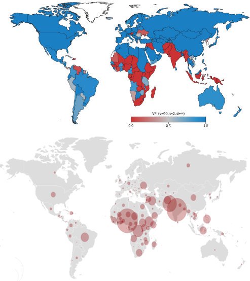 Our model predicts problem areas for vaccine coverage and suggests approaches to address them